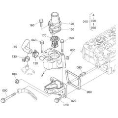 Water Flange Assembly for Kubota V2403-M-DI-E3B Engine