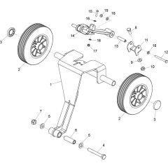 Wheel Kit Assembly for Altrad Belle PCX1750A Forward Plate