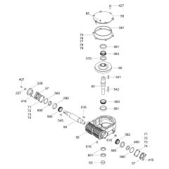 Gearbox (Left) Assembly for Wacker CRT 36-25 Trowel