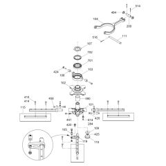 Blade Mechanism (Left) Assembly for Wacker CRT 36-25K Trowel