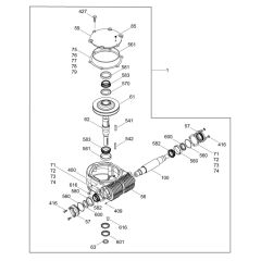 Gearbox (Right) Assembly for Wacker CRT 36-25K Trowel