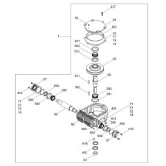 Gearbox (Left) Assembly for Wacker CRT 36-25K Trowel