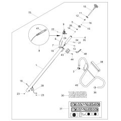 Handle (Adjustable Twist) Assembly for Wacker CT36-8 Trowel