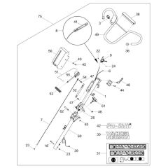Handle (Folding Pro-Shift) Assembly for Wacker CT36-8 Trowel