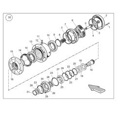 Drum Gear Assembly for Wacker RD25 Roller