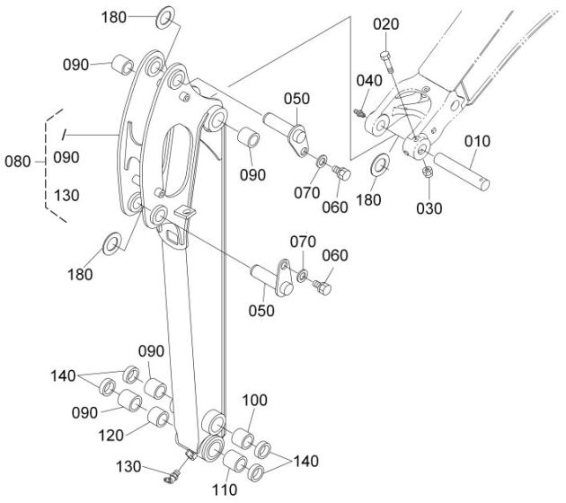 Dipper Arm Assembly for Kubota