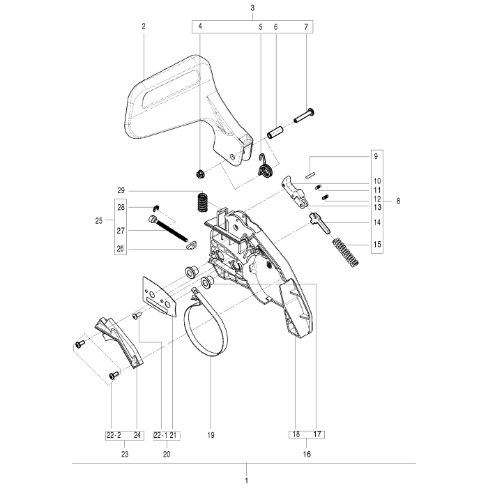Chain Brake Assembly for Husqvarna 120 Chainsaw | L&S Engineers Husqvarna 120 Mark Ii Chain Brake Assembly