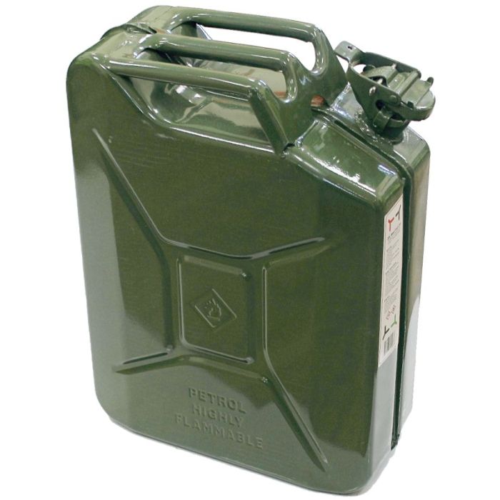 Steel Jerry Can (Jerrican) - 20 Litre - Green | L&S Engineers