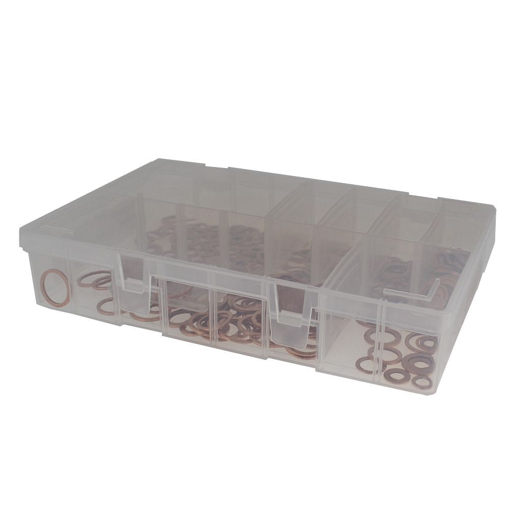 Assorted Copper Fuel Injection Washers - Box of 360 | L&S