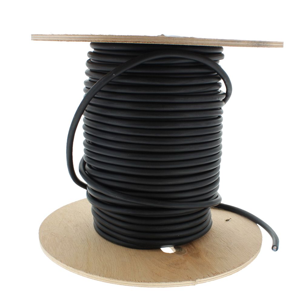 1mm 2 Core Cable H07 Black Rubber Flexible (50m roll) L&S Engineers