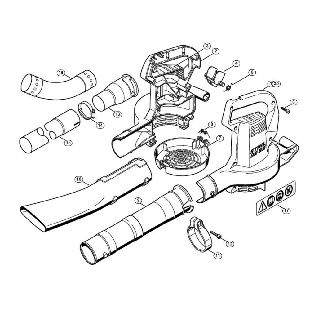 Housing BE 55 Assembly 1 for Stihl Viking BE 55 Electric Blower