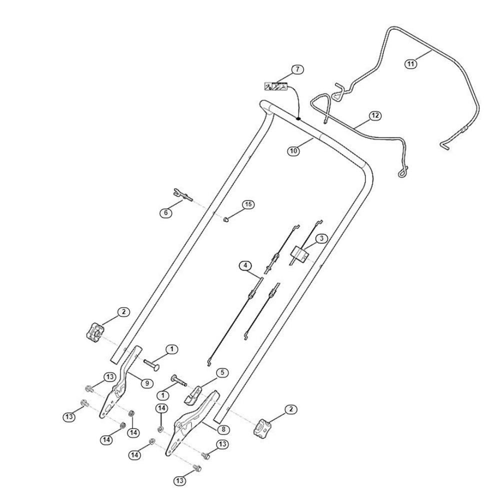 Handle for Viking MB 248.3 T Petrol Lawn Mowers L S Engineers