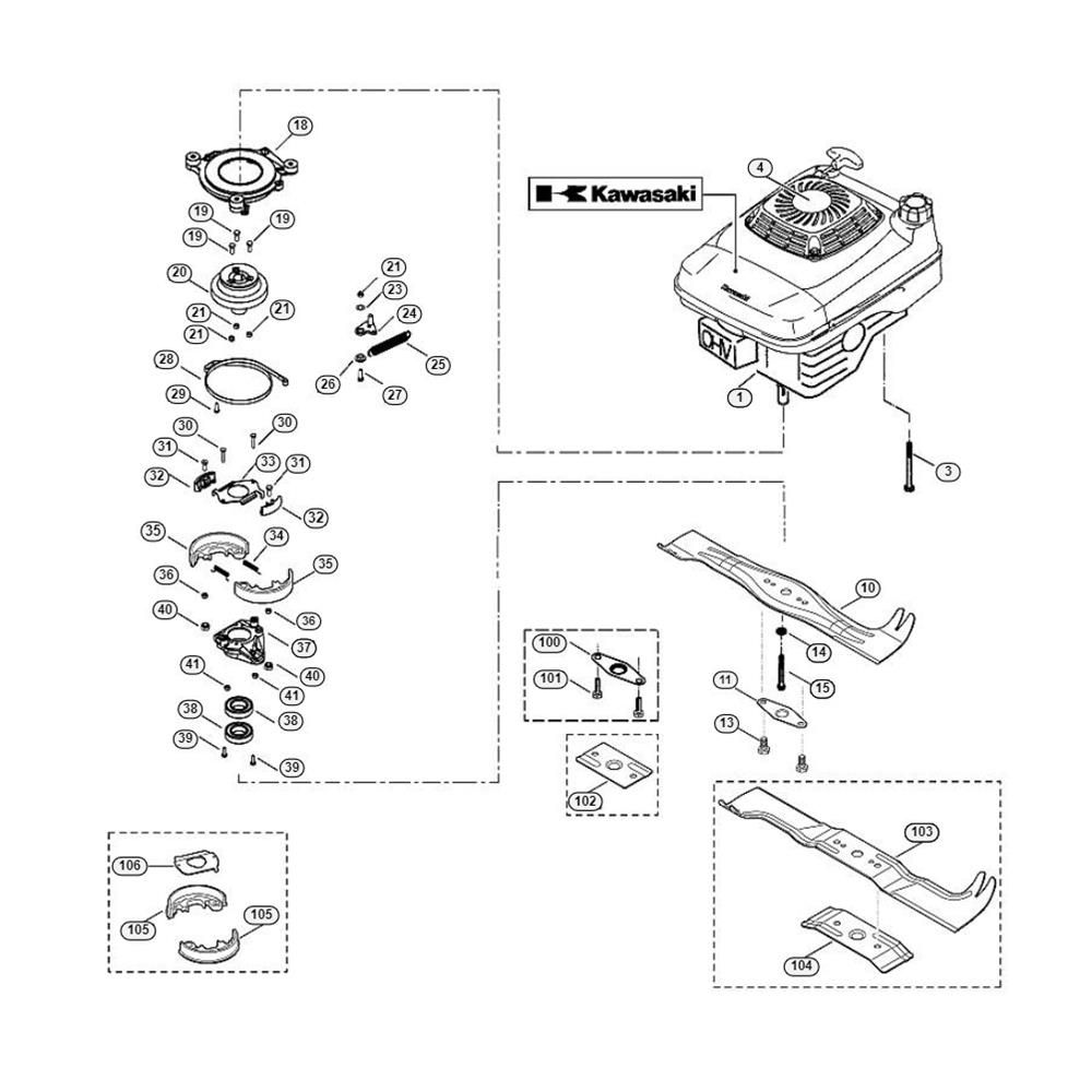 Engine, Blade for Viking MB 555 KS Petrol Lawn Mowers | L&S