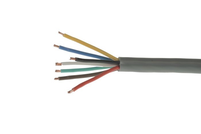 30M Roll 6x1.5mmﾲ+1x2.5mmﾲ 7 Core Grey Auxiliary Cable