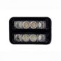 2x R65 Amber 4 LED Horizontal Warning Light with Black Housing - 12/24V - Each - 0-442-19