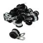 Steel/Rubber P Cable Clips for 10mm Diameter Cable (Pack of 25) - 0-002-83