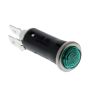 Green Warning Light 12V 2W Ba7S Bulb for 13mm Hole - Chrome Bezel - Each - 0-609-04