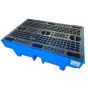 2 Drum Polyethylene Sump Forklift Pallet with Removeable Grate 250 Litre