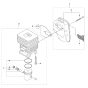 Cylinder, Piston & Muffler Assembly for Husqvarna 223R Brushcutters