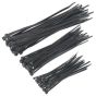 Cable Ties Assorted Sizes 100-200mm Black Nylon - Pack of 75