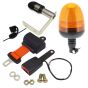 Seatbelt Warning System LED Amber Flexi DIN Beacon c/w Side Mount Spigot