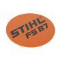Model Plate for Stihl FS87 Brushcutter - OEM No. 4180 967 1541