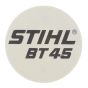 Model Plate for Stihl BT45 Auger - 4314 967 1500