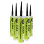 FIXT Black Silicone Sealant - 300 ml Cartridge - Pack of 6