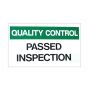 "Passed Inspection" Quality Control Sign 300x200mm - Red & White