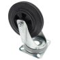 6" Rubber Swivel Castor with Roller Bearing Centres