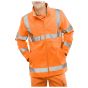 Hi-Vis Soft Shell Jacket Front Zip GO/RT 3279 Railway Certified Orange MED