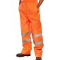 High-Visibility Waterproof Overtrousers - Orange, Size: Large