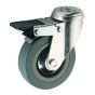 4" Grey Rubber Swivel Castor Wheel Braked