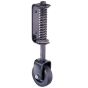 Shock Absorbing Fixed Castor, Cast Iron Centre Wheel w/ Rubber Tyre