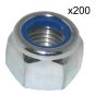 UNF Nyloc Nuts, 'P' Type Zinc Plated, Size: No.10 - Pack of 200