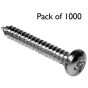 Self Tapper / Tapping Screws, PZD Pan Head, Size: 8, Length: 1.1/4" - Pack of 1000