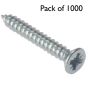 Self Tapping Screws, Pozidriv (Countersunk Head) Size: No.8x5/8" - Pack of 1000