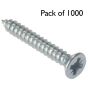 Self Tapping Screws, Pozidriv (Countersunk Head) Size: No.8x5/8" - Pack of 1000