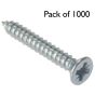 Self Tapping Screws, Pozidriv (Countersunk Head) Size: No.10x1.1/4" - Pack of 1000