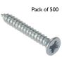 Self Tapping Screws, Pozidriv (Countersunk Head) Size: No.10x2" - Pack of 500