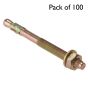 Through Bolts, Size: M6 x 95, Zinc/Yellow Passivated - Pack of 100