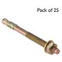 Through Bolts, Size: M12 x 100, Zinc/Yellow Passivated - Pack of 25