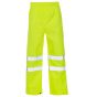 High-Visibility Waterproof Overtrousers - Yellow, Size: XL