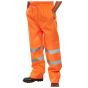 High-Visibility Waterproof Overtrousers - Orange, Size: Small