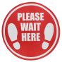 Please Wait Here Floor Sticker - 400mm Diameter