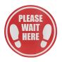 Please Wait Here Floor Sticker - 300mm Diameter 