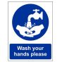 Wash Your Hands Please - Rectangular Semi-rigid Styrene Sign