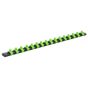 Socket Retaining Rail with 16 Clips 1/4"Sq Drive - Hi-Vis Green Sealey Part No. AK27052HV