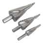 HSS 4341 Step Drill Bit Set 3pc Spiral Flute Sealey Part No. AK4749