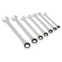 Combination Ratchet Spanner Set 7pc Metric Sealey Part No. AK63907